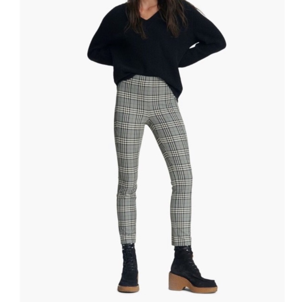 rag & bone Black and White Plaid Skinny Pants